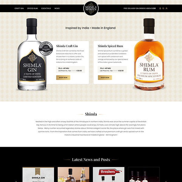 Wine shop website design featuring bottles and glasses of wine