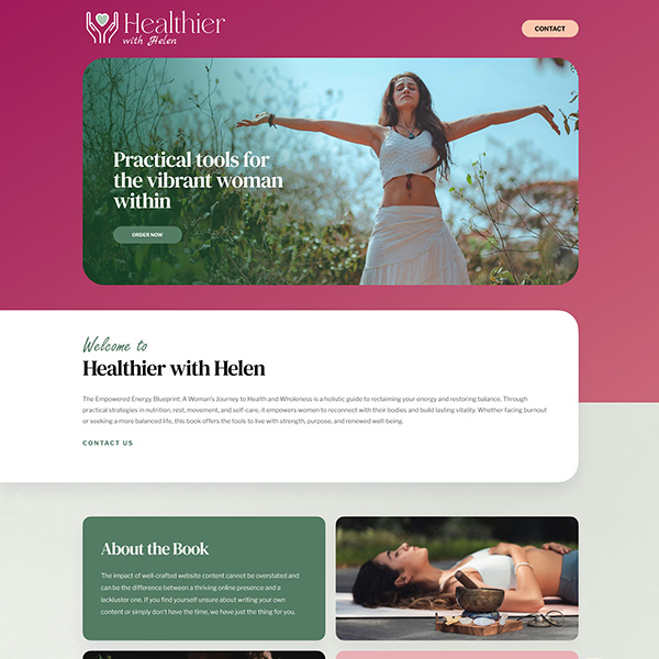 eBook sales website design featuring digital health guides, wellness tips, and healthy living illustrations